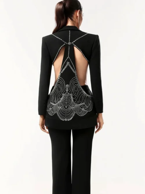 Averis Rhinestone Blazer & Pants Set
